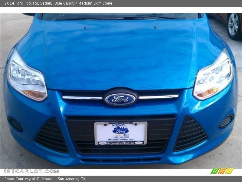 Blue Candy / Medium Light Stone 2014 Ford Focus SE Sedan