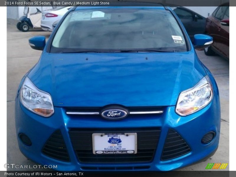 Blue Candy / Medium Light Stone 2014 Ford Focus SE Sedan