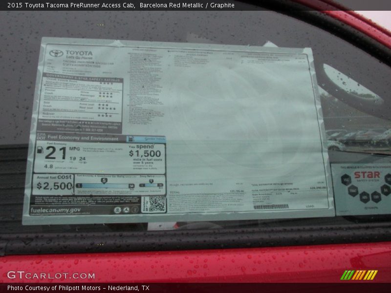 Barcelona Red Metallic / Graphite 2015 Toyota Tacoma PreRunner Access Cab