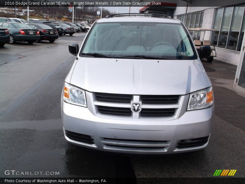 Bright Silver Metallic / Dark Slate Gray/Light Shale 2010 Dodge Grand Caravan SE Hero