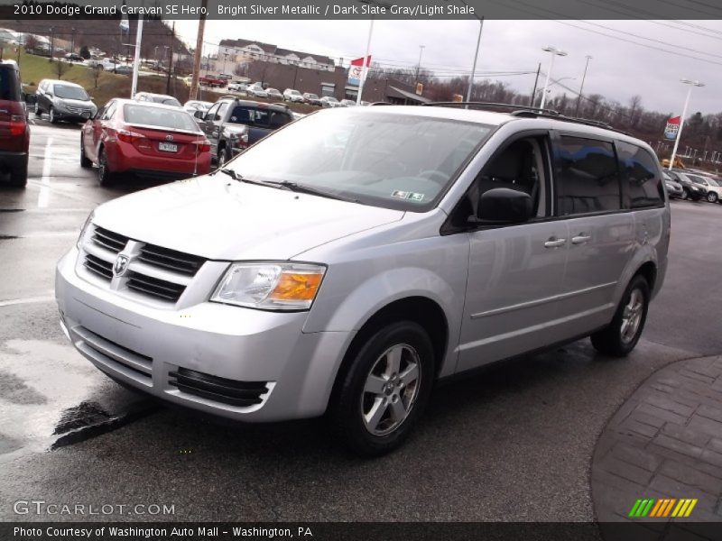Bright Silver Metallic / Dark Slate Gray/Light Shale 2010 Dodge Grand Caravan SE Hero