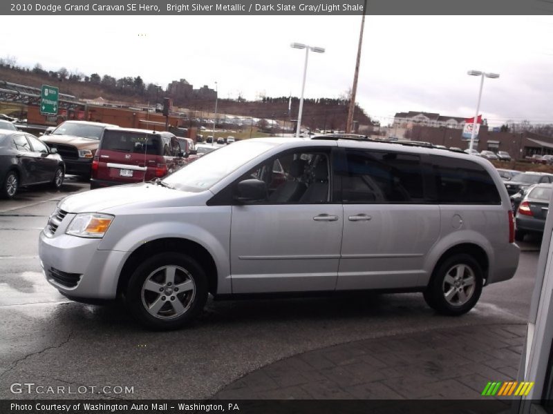 Bright Silver Metallic / Dark Slate Gray/Light Shale 2010 Dodge Grand Caravan SE Hero