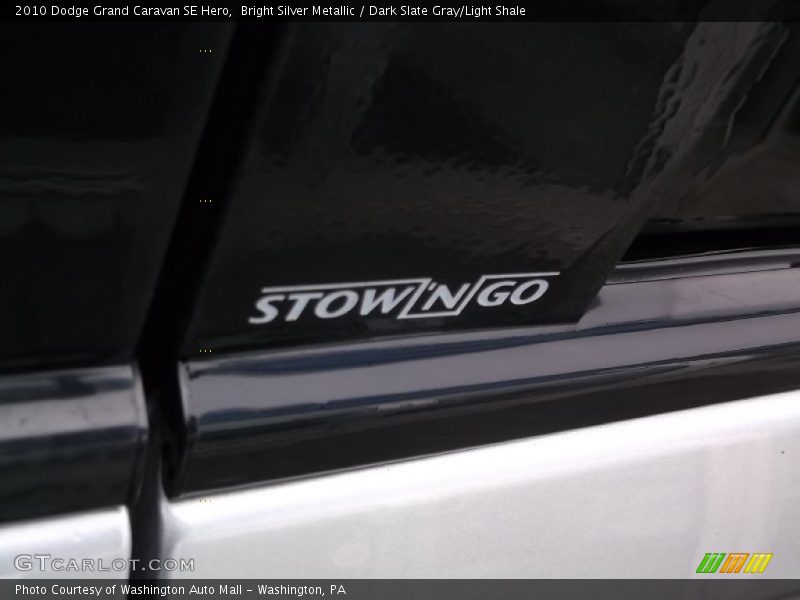 Bright Silver Metallic / Dark Slate Gray/Light Shale 2010 Dodge Grand Caravan SE Hero