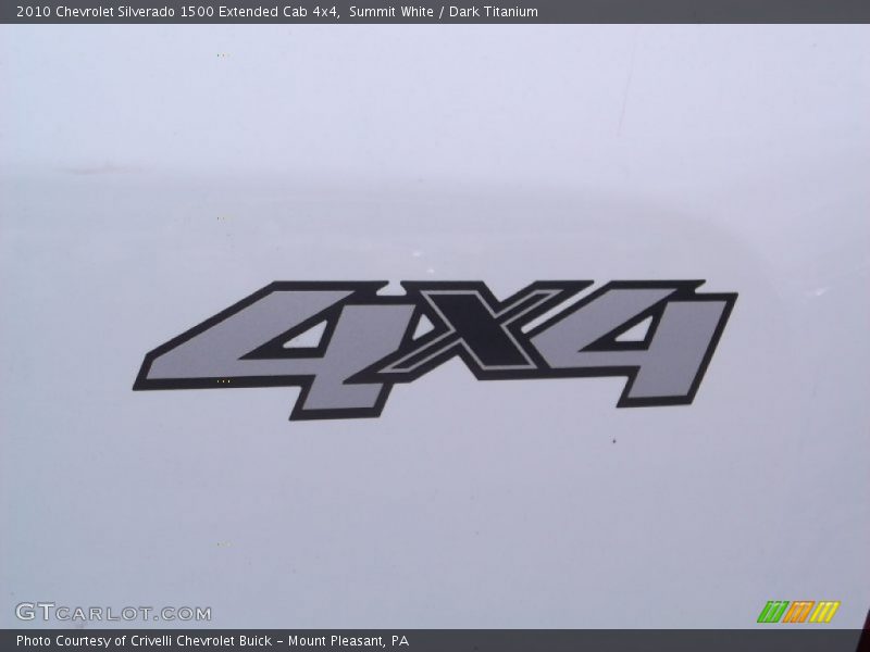 Summit White / Dark Titanium 2010 Chevrolet Silverado 1500 Extended Cab 4x4