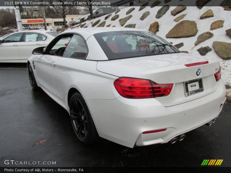 Alpine White / Sakhir Orange/Black 2015 BMW M4 Convertible