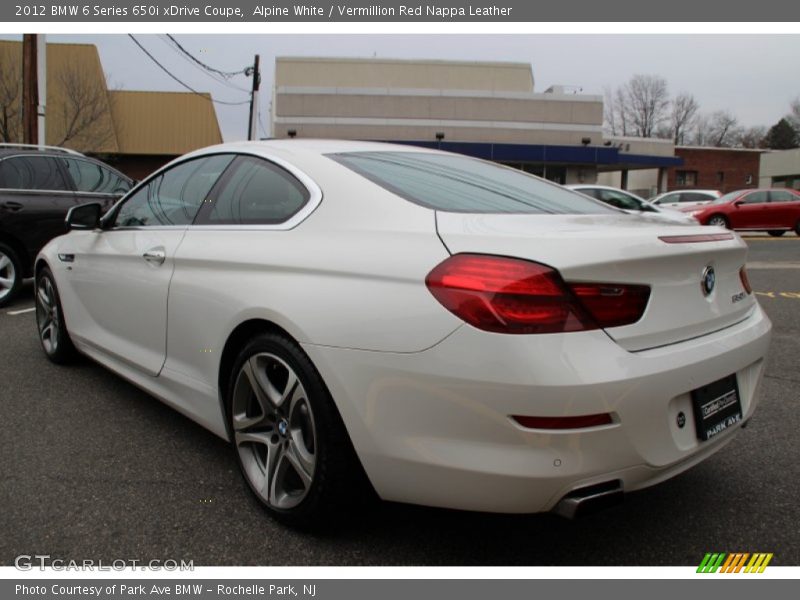 Alpine White / Vermillion Red Nappa Leather 2012 BMW 6 Series 650i xDrive Coupe