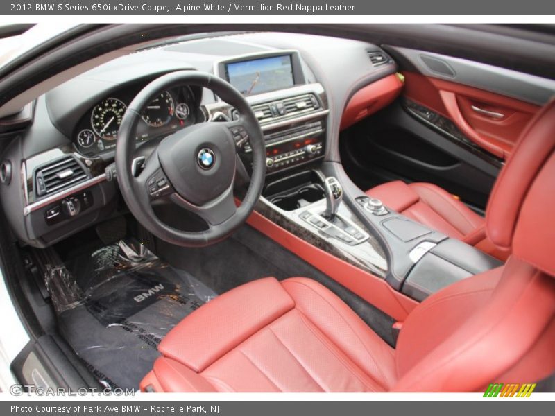 Vermillion Red Nappa Leather Interior - 2012 6 Series 650i xDrive Coupe 