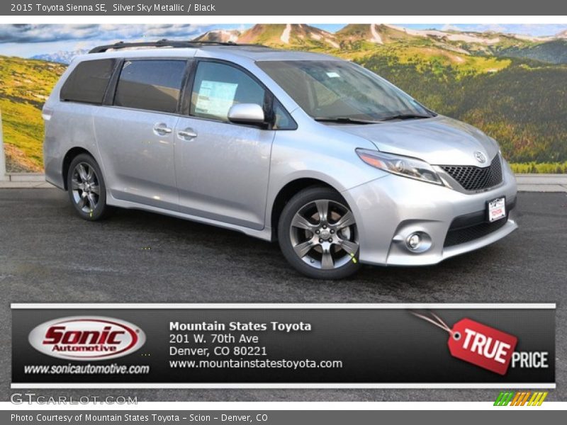 Silver Sky Metallic / Black 2015 Toyota Sienna SE