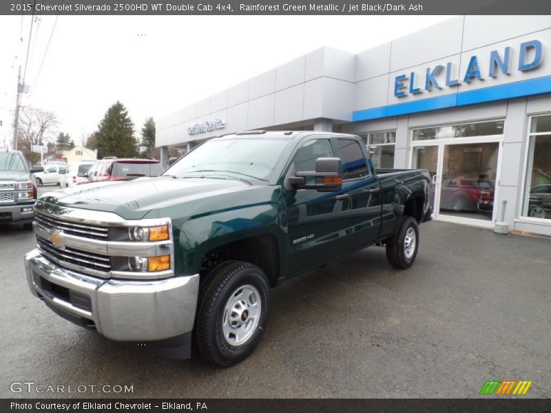 Rainforest Green Metallic / Jet Black/Dark Ash 2015 Chevrolet Silverado 2500HD WT Double Cab 4x4
