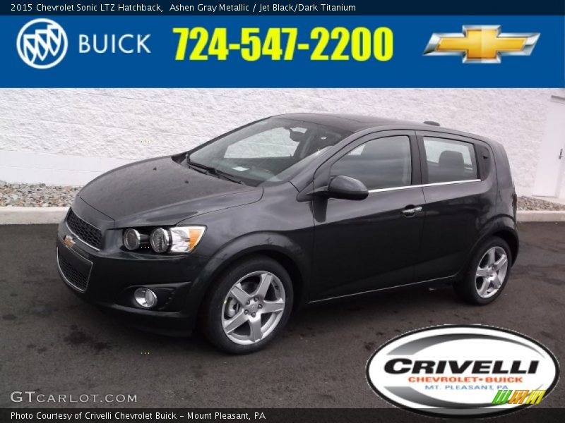 Ashen Gray Metallic / Jet Black/Dark Titanium 2015 Chevrolet Sonic LTZ Hatchback