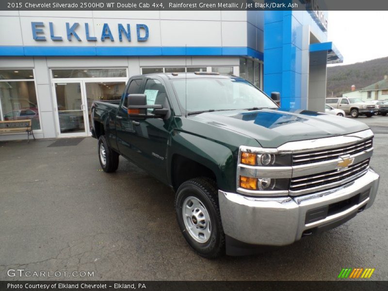 Rainforest Green Metallic / Jet Black/Dark Ash 2015 Chevrolet Silverado 2500HD WT Double Cab 4x4