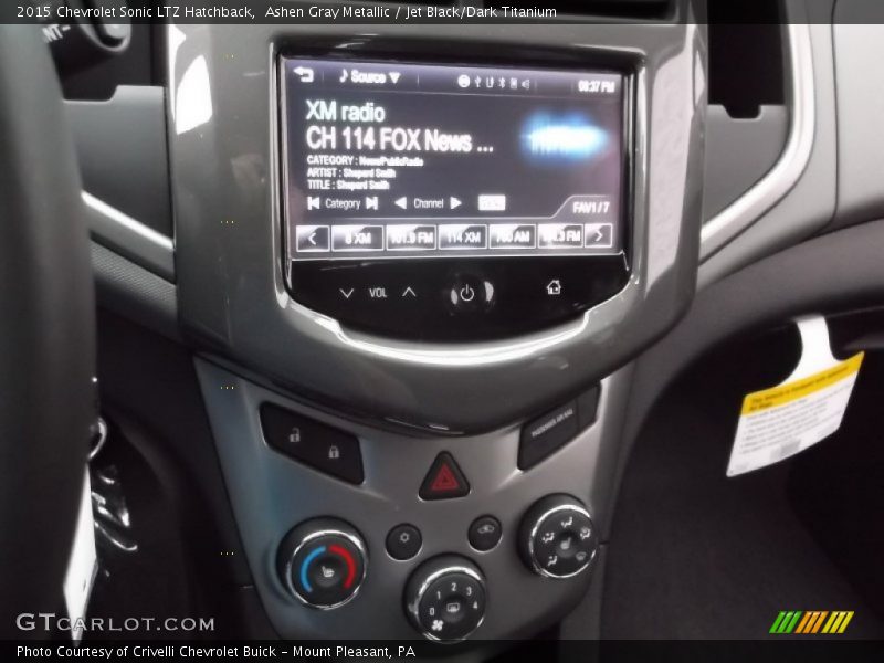 Ashen Gray Metallic / Jet Black/Dark Titanium 2015 Chevrolet Sonic LTZ Hatchback