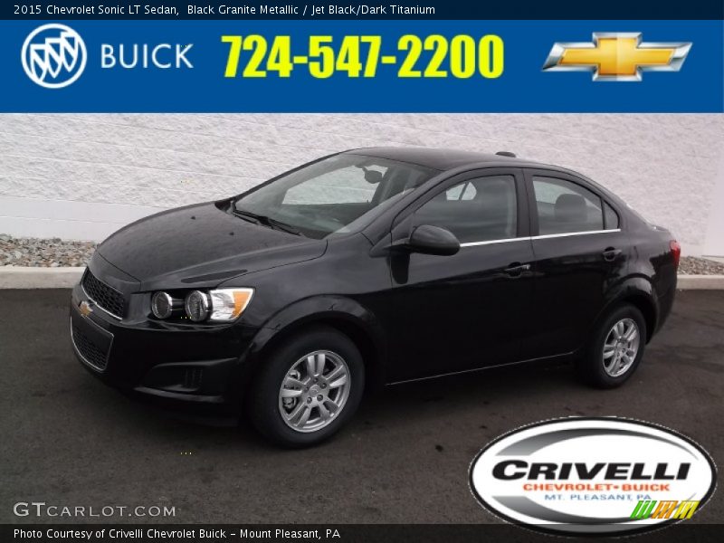 Black Granite Metallic / Jet Black/Dark Titanium 2015 Chevrolet Sonic LT Sedan