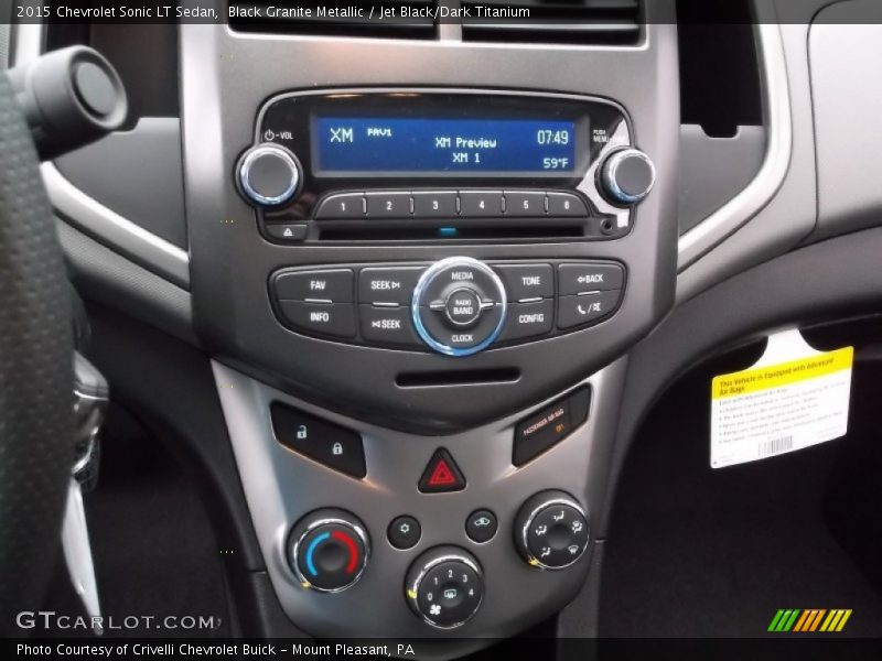 Black Granite Metallic / Jet Black/Dark Titanium 2015 Chevrolet Sonic LT Sedan