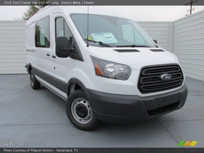 Oxford White / Pewter 2015 Ford Transit Van 250 MR Long