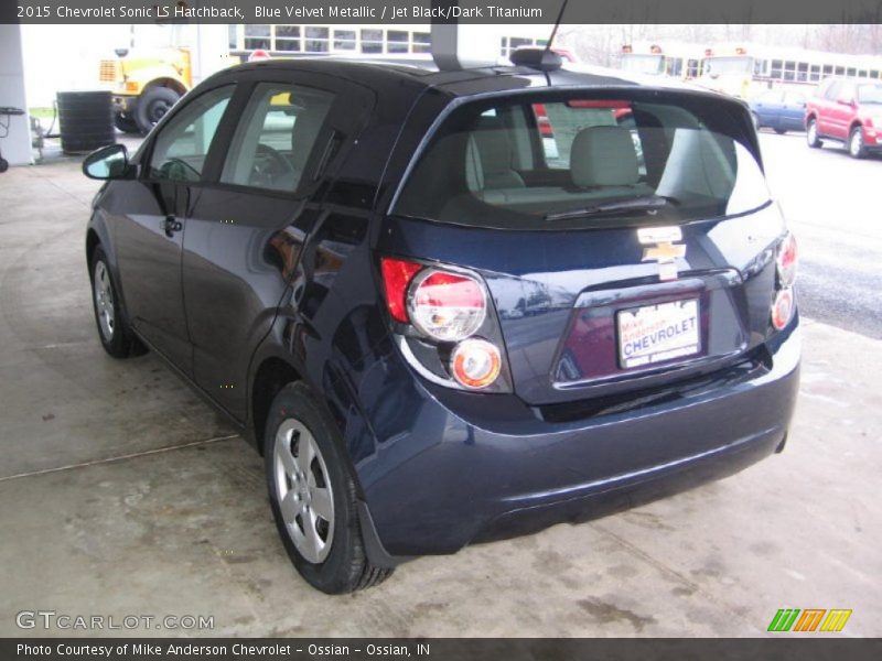 Blue Velvet Metallic / Jet Black/Dark Titanium 2015 Chevrolet Sonic LS Hatchback