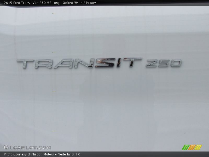 Oxford White / Pewter 2015 Ford Transit Van 250 MR Long