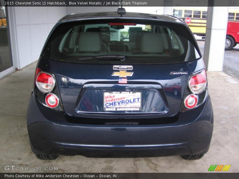Blue Velvet Metallic / Jet Black/Dark Titanium 2015 Chevrolet Sonic LS Hatchback