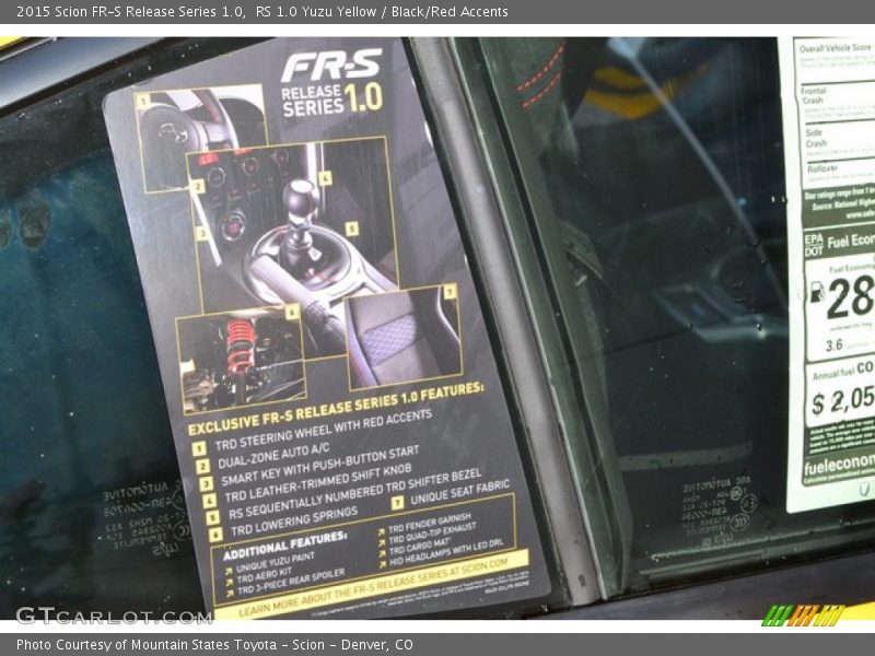 RS 1.0 Yuzu Yellow / Black/Red Accents 2015 Scion FR-S Release Series 1.0