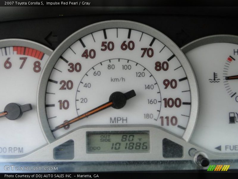 Impulse Red Pearl / Gray 2007 Toyota Corolla S