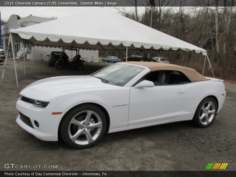 Summit White / Beige 2015 Chevrolet Camaro LT/RS Convertible