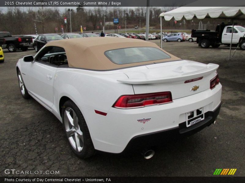 Summit White / Beige 2015 Chevrolet Camaro LT/RS Convertible