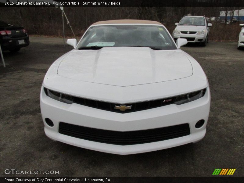 Summit White / Beige 2015 Chevrolet Camaro LT/RS Convertible