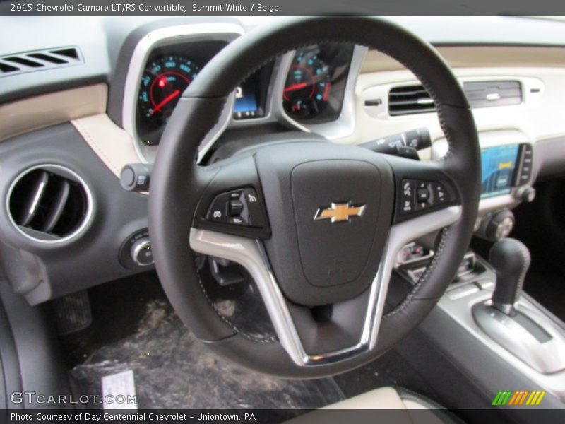 Summit White / Beige 2015 Chevrolet Camaro LT/RS Convertible
