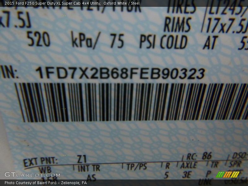 Oxford White / Steel 2015 Ford F250 Super Duty XL Super Cab 4x4 Utility