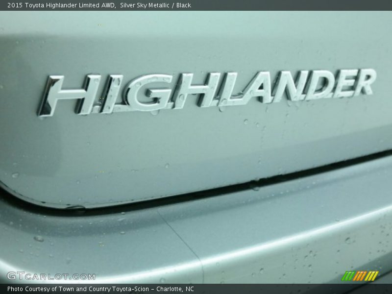 Silver Sky Metallic / Black 2015 Toyota Highlander Limited AWD
