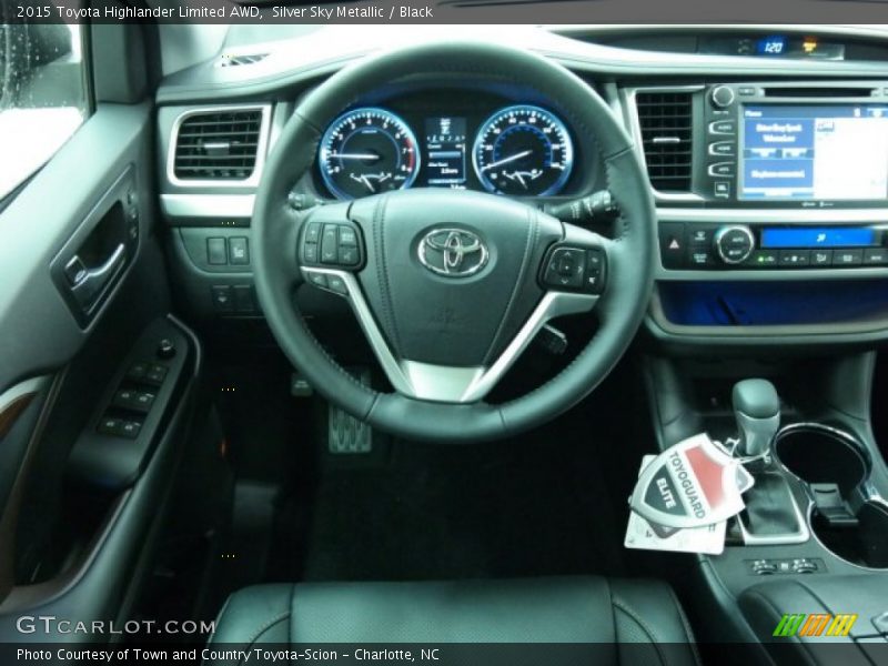 Silver Sky Metallic / Black 2015 Toyota Highlander Limited AWD