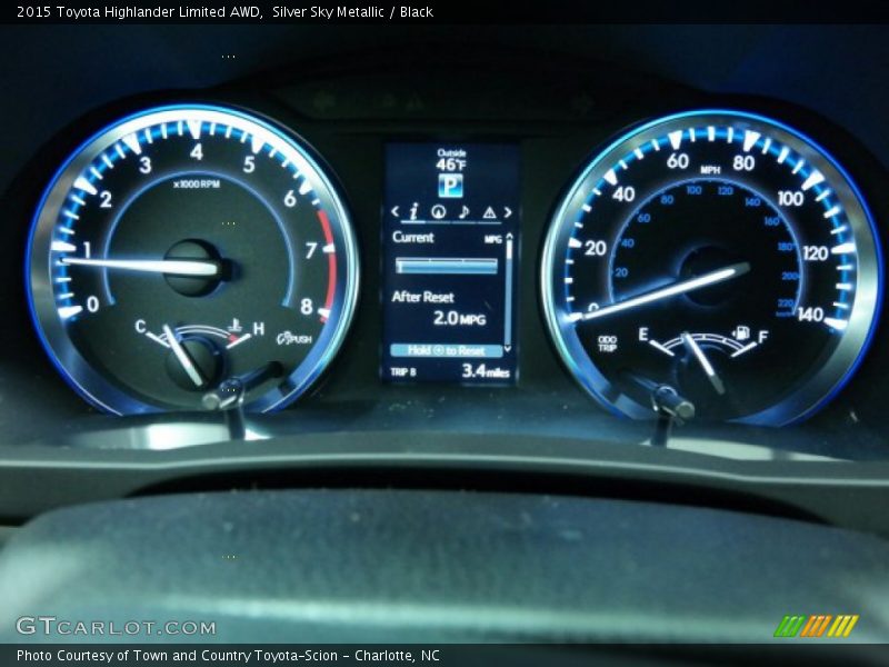 Silver Sky Metallic / Black 2015 Toyota Highlander Limited AWD