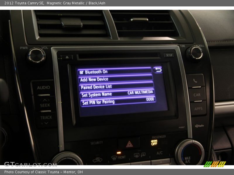 Magnetic Gray Metallic / Black/Ash 2012 Toyota Camry SE