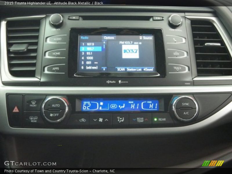 Attitude Black Metallic / Black 2015 Toyota Highlander LE