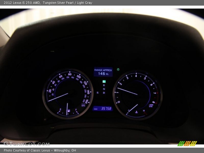 Tungsten Silver Pearl / Light Gray 2012 Lexus IS 250 AWD