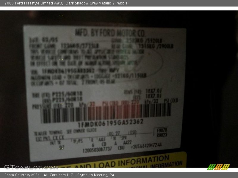 Dark Shadow Grey Metallic / Pebble 2005 Ford Freestyle Limited AWD