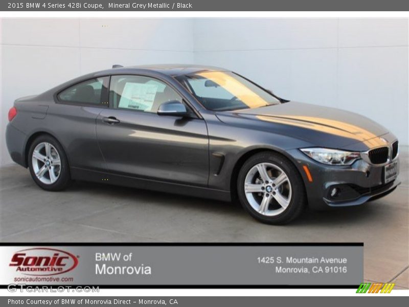 Mineral Grey Metallic / Black 2015 BMW 4 Series 428i Coupe