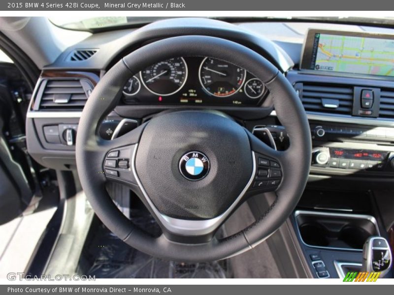 Mineral Grey Metallic / Black 2015 BMW 4 Series 428i Coupe