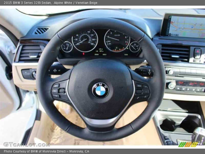 Alpine White / Venetian Beige 2015 BMW 3 Series 328i Sedan