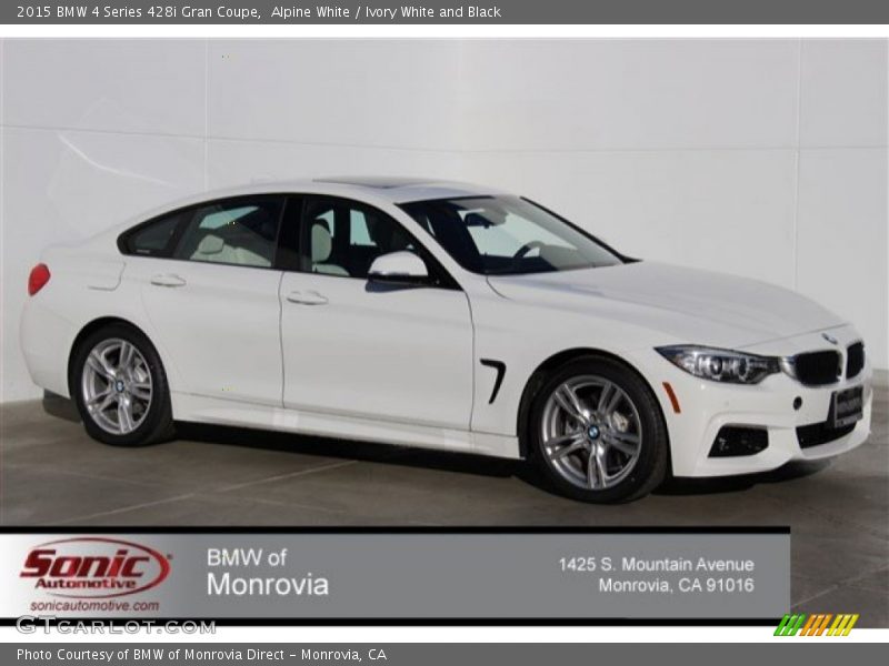 Alpine White / Ivory White and Black 2015 BMW 4 Series 428i Gran Coupe