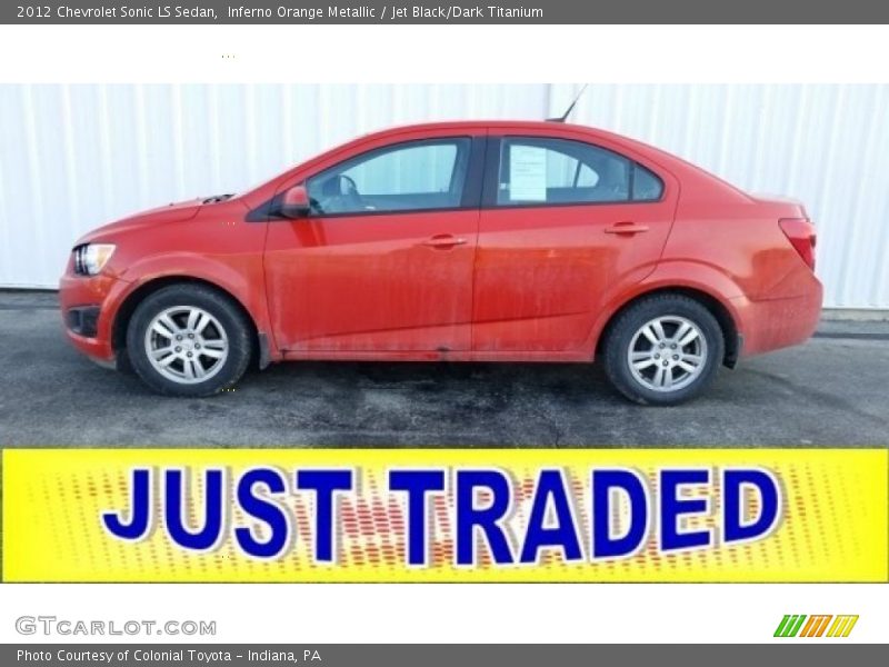 Inferno Orange Metallic / Jet Black/Dark Titanium 2012 Chevrolet Sonic LS Sedan