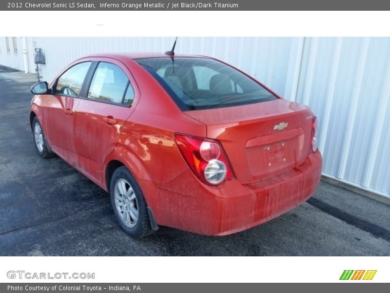 Inferno Orange Metallic / Jet Black/Dark Titanium 2012 Chevrolet Sonic LS Sedan