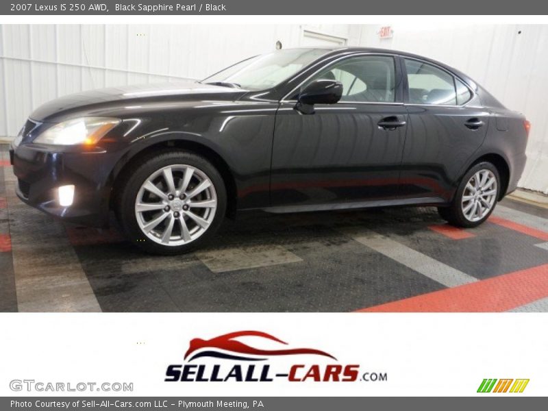 Black Sapphire Pearl / Black 2007 Lexus IS 250 AWD