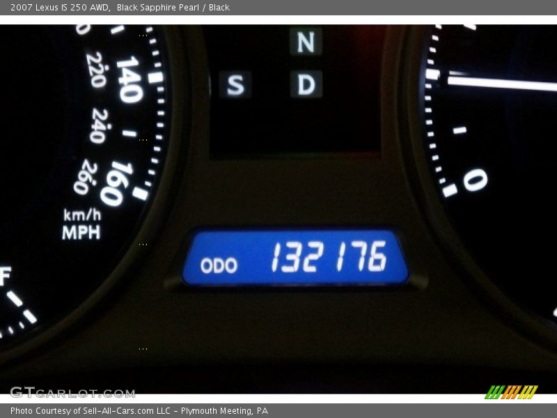 Black Sapphire Pearl / Black 2007 Lexus IS 250 AWD