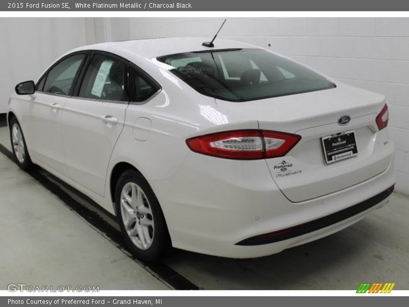 White Platinum Metallic / Charcoal Black 2015 Ford Fusion SE