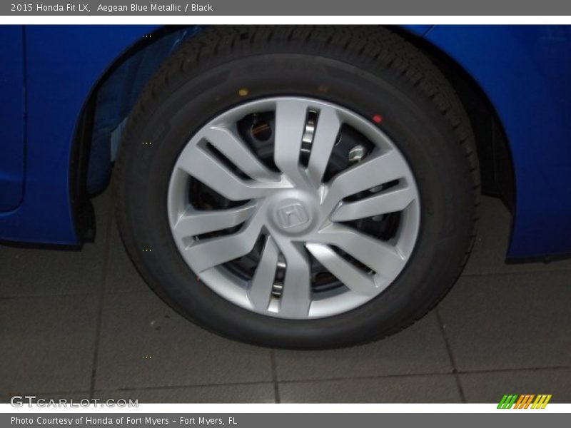 Aegean Blue Metallic / Black 2015 Honda Fit LX