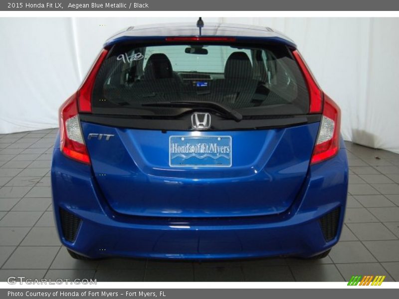 Aegean Blue Metallic / Black 2015 Honda Fit LX