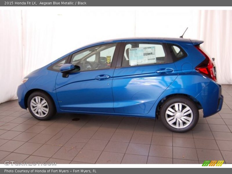 Aegean Blue Metallic / Black 2015 Honda Fit LX