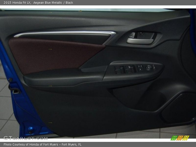Aegean Blue Metallic / Black 2015 Honda Fit LX
