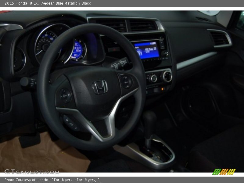 Aegean Blue Metallic / Black 2015 Honda Fit LX
